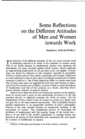 Some reflections on the different attitudes of men and women towards work
