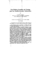 Una política científica del trabajo para los establecimientos Industriales
