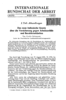 The new Italian law on insurance against industrial accidents and occupational diseases