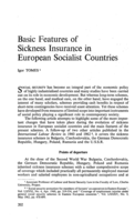 Basic features of sickness insurance in European socialist countries