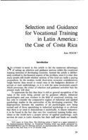 Selection and guidance for vocational training in Latin America: the case of Costa Rica