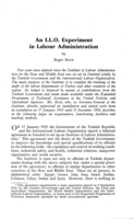 An ILO Experiment in labour administration