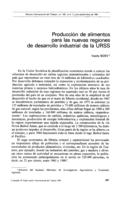 Producción de alimentos para las nuevas regiones de desarrollo industrial de la URSS