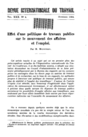 Effet d'une politique de travaux publics sur le mouvement des affaires et l'emploi