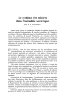 Le système des salaires dans l'industrie soviétique