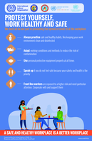 Protect yourself work healthy and safe: we must all do our part in preventing the spread of covid 19 at the workplace