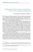 Challenges facing nurses' associations and unions: a global perspective