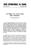 La femme et le service social dans l'entreprise