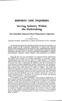 Serving industry within the undertaking: the Australian national labour department's approach