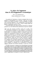 La place du logement dans le développement économique