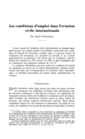 Les conditions d'emploi dans l'aviation civile internationale