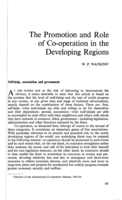 The promotion and role of co-operation in the developing regions