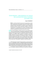 Externalisation, délocalisations et mesure de la productivité dans l'industrie aux Etats-Unis