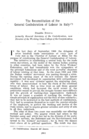 The reconstruction of the general Confederation of Labour in Italy