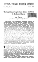 The regulation of agricultural labour conditions in continental Europe