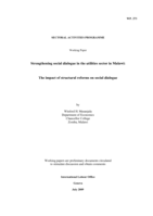 Strengthening social dialogue in the utilities sector in Malawi: the impact of structural reforms on social dialogue