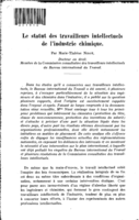 Le statut des travailleurs intellectuels de l'industrie chimique