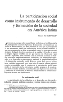 La participación social como instrumento de desarrollo y formación de la sociedad en América latina