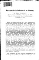 Les progrès techniques et le chômage