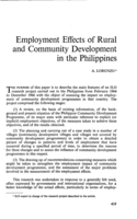 Employment effects of rural and community development in the Philippines