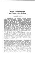 Tribal customary law and modern law in Iraq