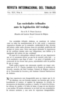 Las sociedades tribuales ante la legislación del trabajo