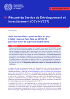 Aider les travailleurs pauvres dans les pays à faible revenu à faire face au COVID-19 pour leur éviter de subir une double peine