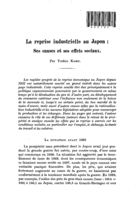 La reprise industrielle au Japon: ses causes et ses effets sociaux