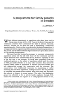 A programme for family security in Sweden&nbsp;