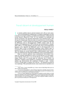 Travail décent et développement humain