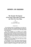 The economic development of the Soviet Union under the second and third five-year plans