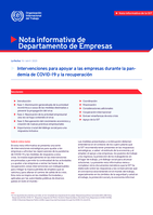 Intervenciones para apoyar a las empresas durante la pandemia de COVID-19 y la recuperación