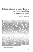 L'émigration de la main-d'oeuvre hautement qualifiée d'Amérique latine