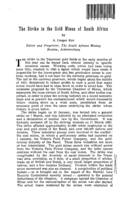 The strike in the gold mines of South Africa