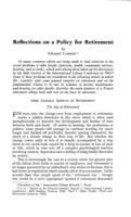 Reflections on a policy for retirement