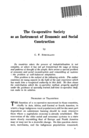 The co-operative society as an instrument of economic and social construction