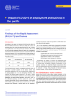 Impact of COVID19 on employment and business in the Pacific: findings of the Rapid Assessment (RA) in Fiji and Samoa