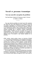 Travail et processus économique: vers une nouvelle conception du problème