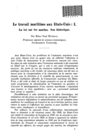 Le travail maritime aux Etats-Unis: I, La loi sur les marins. Son historique.
