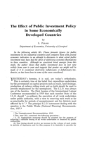 The effect of public investment policy in some economically developed countries
