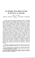 La demande d'un salaire de base de dix livres en Australie