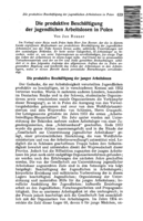 Productive occupation for unemployed young workers in Poland