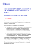 Guidelines for the establishment of an enterprise-level COVID-19 task force