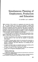 Simultaneous planning of employment, production and education