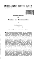 Housing policy in wartime reconstruction