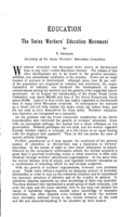 The Swiss workers' education movement