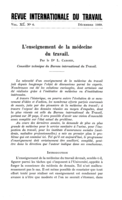 L'enseignement de la médecine du travail
