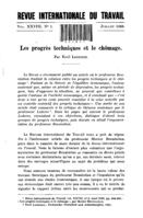 Les progrès techniques et le chômage