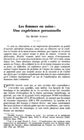 Les femmes en usine: une expérience personnelle