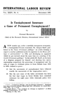Is unemployment insurance a cause of permanent unemployment?